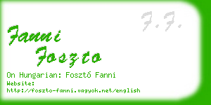 fanni foszto business card