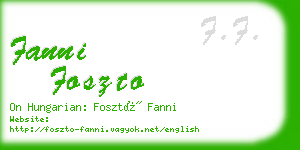 fanni foszto business card